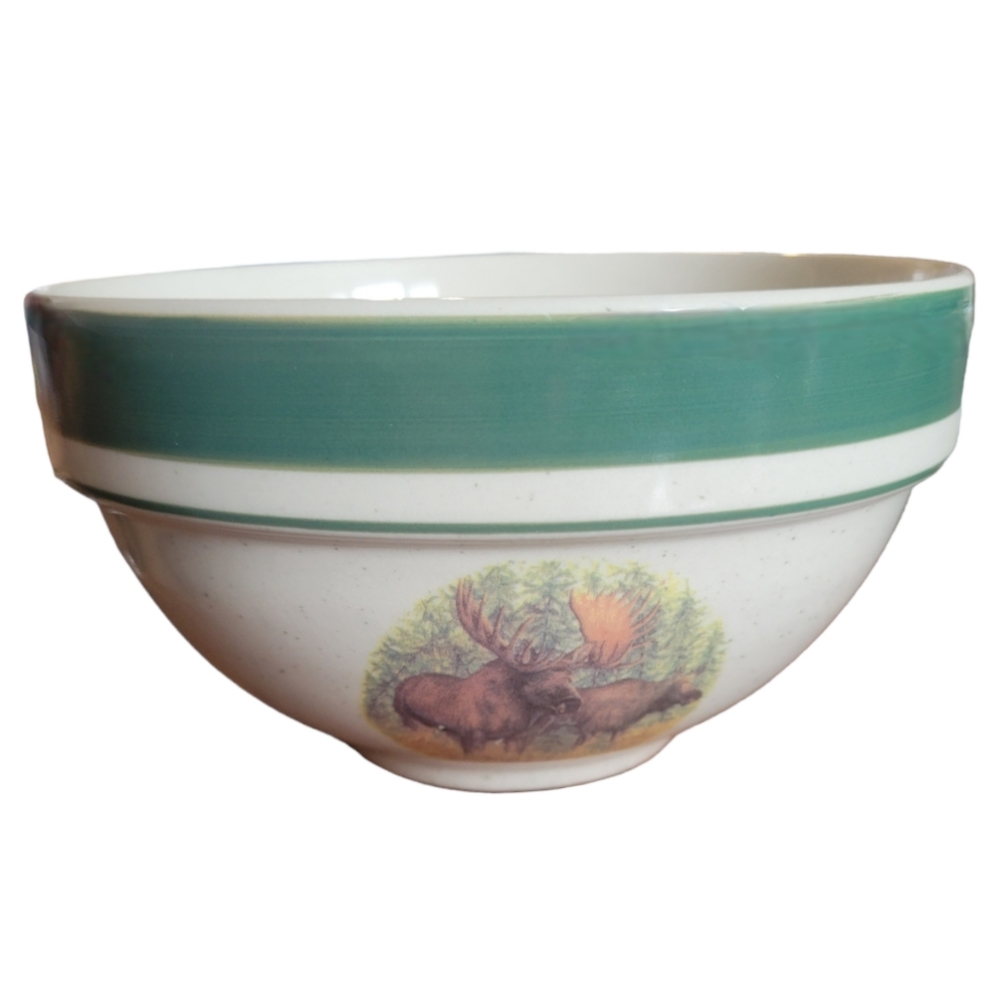 1 Folkcraft Stoneware Woodland Moose Cabela's Cereal Soup Bowl